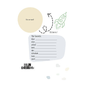 Livre d'amis garçon "Texte Néerlandais" Vieux bleu 