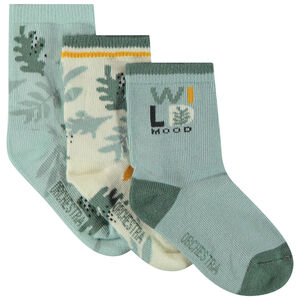 Lot de 3 paires de chaussettes motifs feuillage pour bébé garçon 