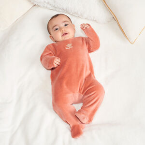 Velours romper voor meisje met fantasie borduursel 
