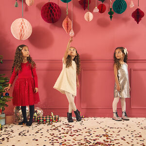 Mouwloze feestjurk met zilveren pailletten voor meisjes 