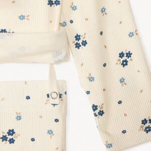 Set van lange gebreide pyjama met bloemenprint meisjes 