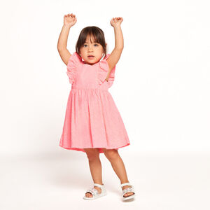 Robe manches courtes en broderie anglaise pour bébé fille 