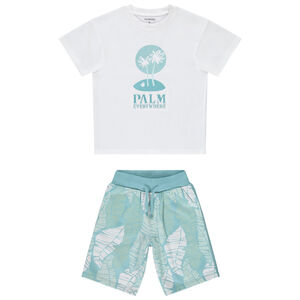 Ensemble 2 pièces motifs palmiers pour garçon 