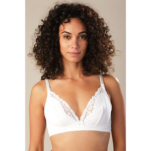 Soutien-gorge de grossesse et d'allaitement à plumetis et dentelle  