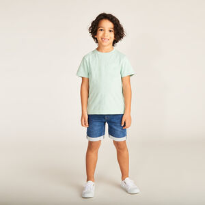 T-shirt manches courtes uni avec poche pour garçon  