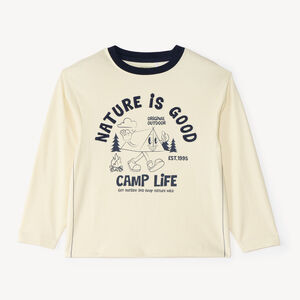 Langarm T-shirt voor jongens met borduursel "Camp Life 