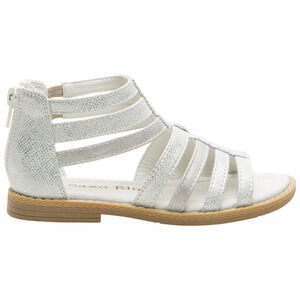 Sandales argentées texturées à zip pour fille 