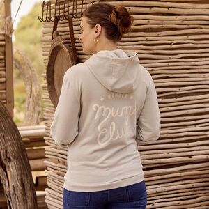 Sweatshirt voor zwangerschap en borstvoeding met rits en velcro patches 