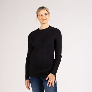 Pull chaussette côtelé à col montant pour femme 