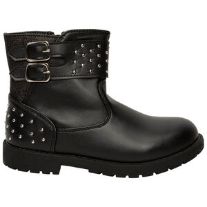 Bottines noires fantaisie avec double boucles pour fille  