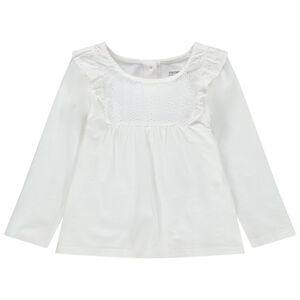 T-shirt manches longues à broderie anglaise en coton pour bébé fille 