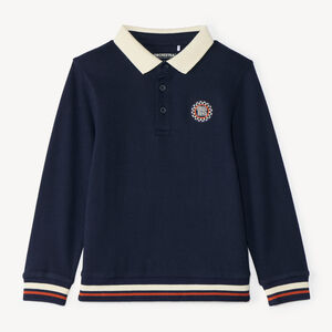 Vintage stijl poloshirt voor jongens met lange mouwen 