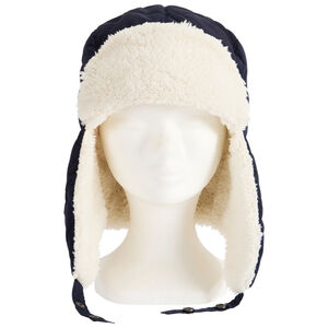 Chapka uni en toile et doublure sherpa pour garçon  