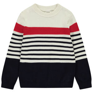 Pull manches longues en tricot à rayures pour garçon  