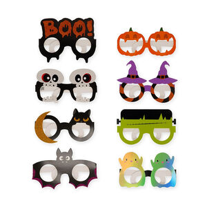 Set de 8 paires de lunettes en papier Halloween 
