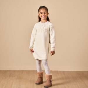 Robe manches longues en tricot avec lurex pour fille 