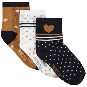 Lot de 3 paires chaussettes imprimés fantaisie pour fille 