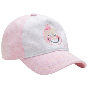 Tweekleurige pet met Smiley Baby borduursel voor meisjes 