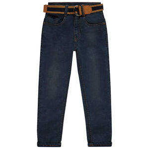 Jean droit doublé avec ceinture amovible pour garçon 