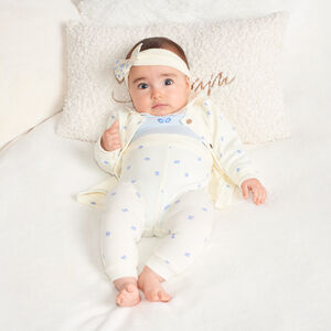 3-delig set met collerette rompertje + vest + broek met vlinderprint voor babymeisjes 