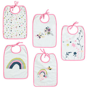 Lot de 5 bavoirs en jersey à print fantaisie 