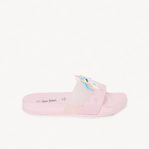 Claquette unicorn in relief voor meisjes - met bandje volgens maat 