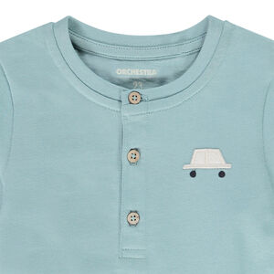 T-shirt met lange mouwen en Tunesische kraag voor baby jongen 