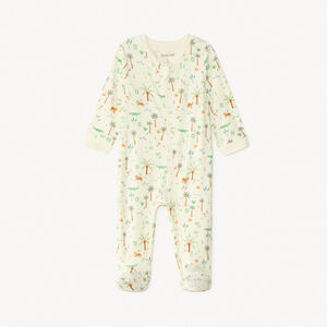 Lichtgewicht lange mouwen slaappak met tropische print voor jongensbaby. 