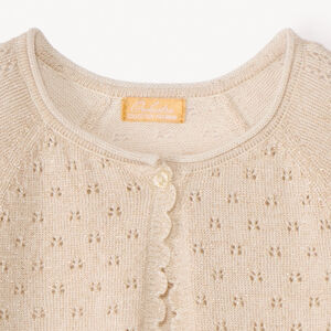 Gilet boléro en tricot ajouré fille 