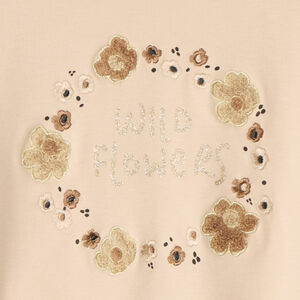 Sweatshirt bimateriaal met sherpa lusjes voor babymeisje 