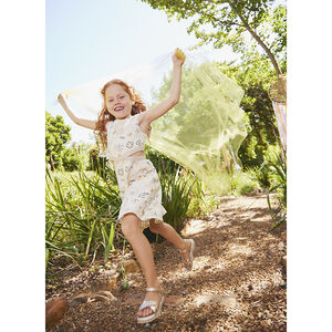 Jurk voor meisjes van katoen met fantasieprint 