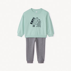 Jogging set met bedrukt fleece voor babyjongen 