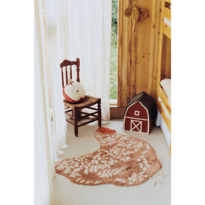 Tapijt katoen wasbaar 110x100cm Animals Chicken 