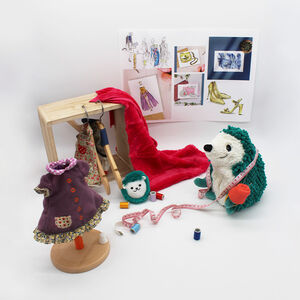 Peluche Ptipotos maman hérisson Piktou et son bébé vert 