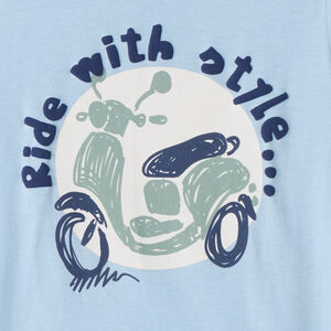 T-shirt met korte mouwen en scooterprint voor babyjongens 