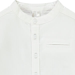 Chemise manches longues uni à col mao pour bébé garçon 
