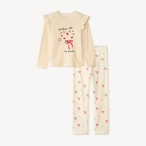 Kerst pyjama set voor meisjes van velours 
