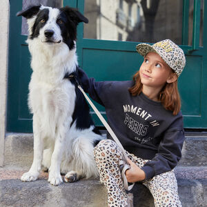 Sweat oversize molleton fille broderie fantaisie 