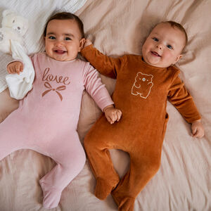 Dors-bien bébé fille en velours print mignon 