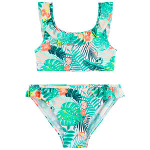 Maillot de bain 2 pièces pour fille imprimé tropical SmileyWorld 