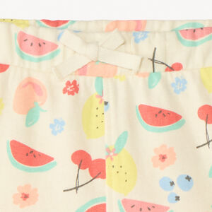 Short van geborsteld katoen met fantasiedruk voor meisjesbaby's 