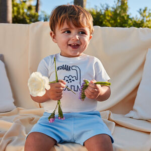 T-shirt met korte mouwen met dierenprint voor babyjongen 