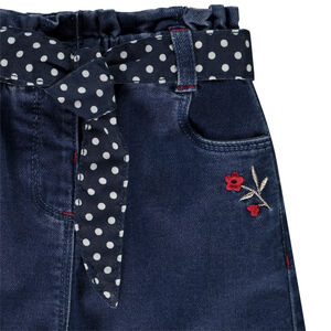 Jeans met riem en borduurwerk voor baby meisjes 