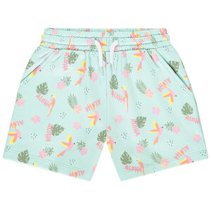 Short in fleece met exotische print voor meisjes 