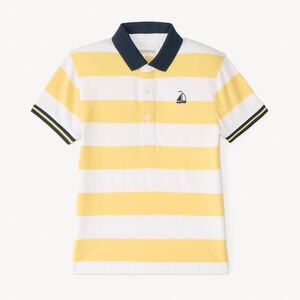 Poloshirt met korte mouwen en gestreept ontwerp met bootbrodering voor jongens 