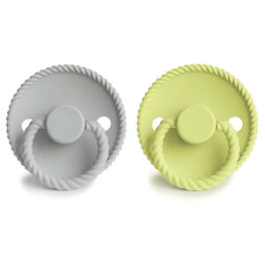 Lot de 2 sucettes T1 Rope Silicone Gris argent/Thé vert  
