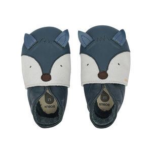 Chaussons en cuir pour bébé Soft Soles taille S - Renard Marine 