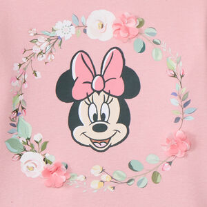 Sweatshirt in fleece met 3D bloemenprint Minnie Disney voor babymeisje 