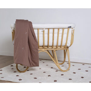 Berceau en rotin 80 x 40 cm + matelas + habillage en jersey 