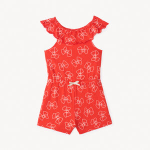 Combishort col bardot met een knoopjesprint voor babymeisjes 